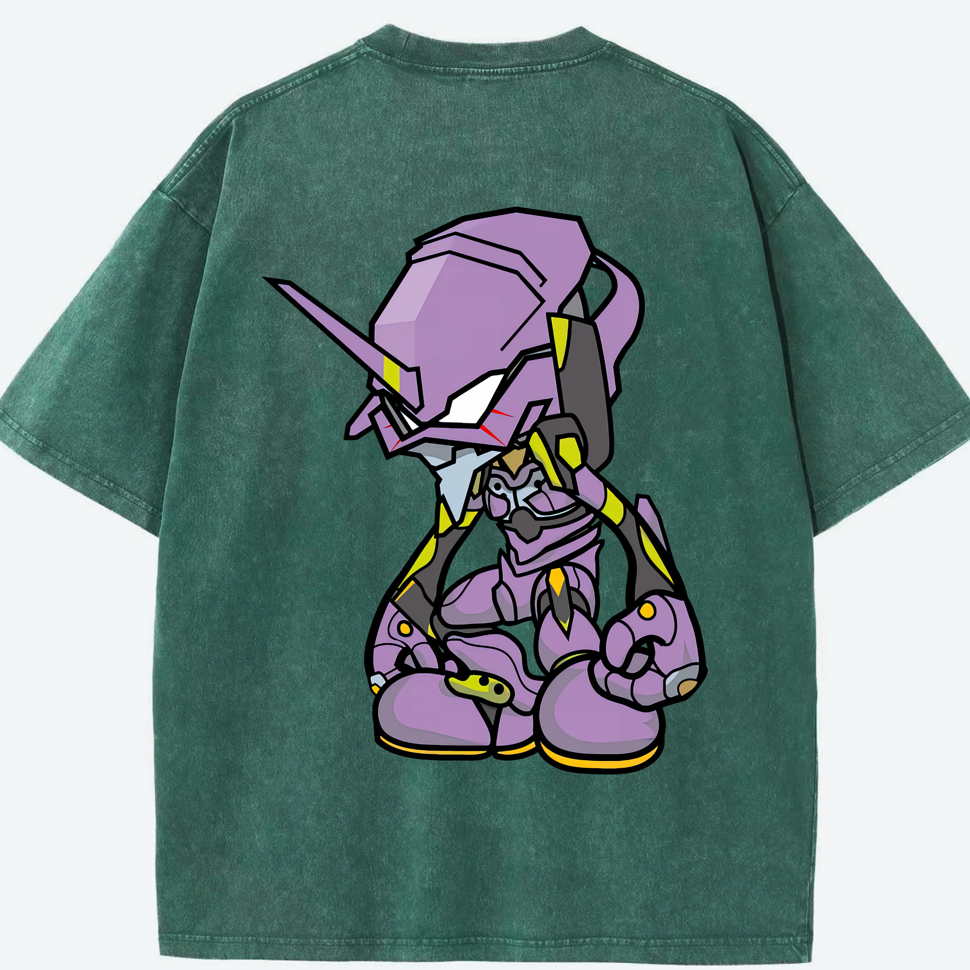 （画像用） EVA 新世紀エヴァンゲリオン 綿100% ヴィンテージ風 半袖Tシャツ（背面プリント）